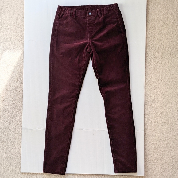 Uniqlo Pants - Uniqlo Maroon Corduroy Stretch Leggings Pants S